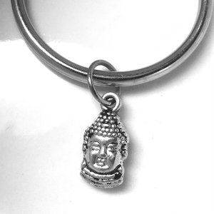Tiny Buddha Head Charm Keyring Keychain